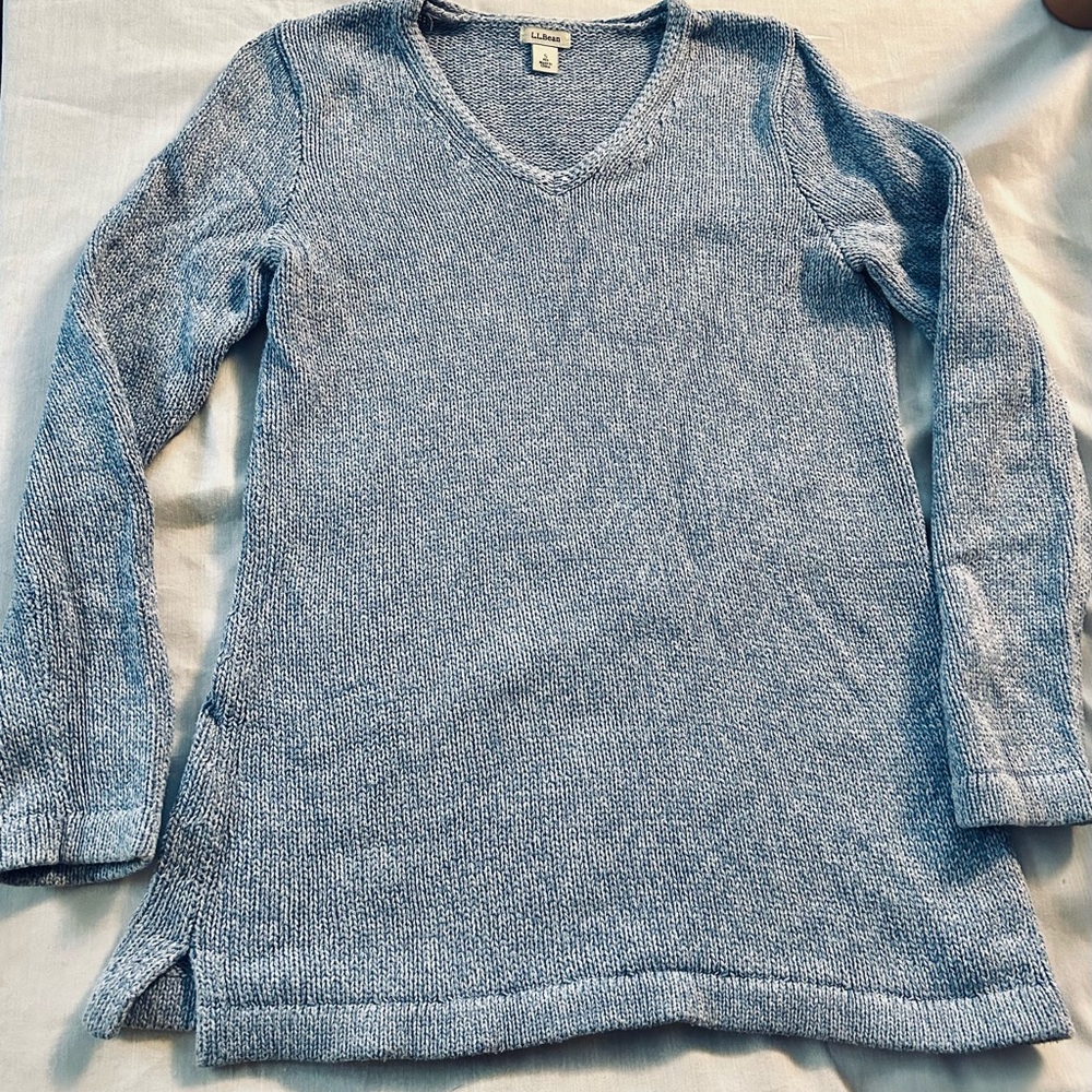 LL Bean Blue V Neck Sweater, Item ID 286480